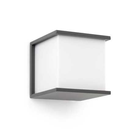 Lampe murale en aluminium avec douille E27 en gris, POUVRAI