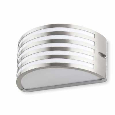 Lampe murale en acier avec douille E27 en acier brossé, LAULNE