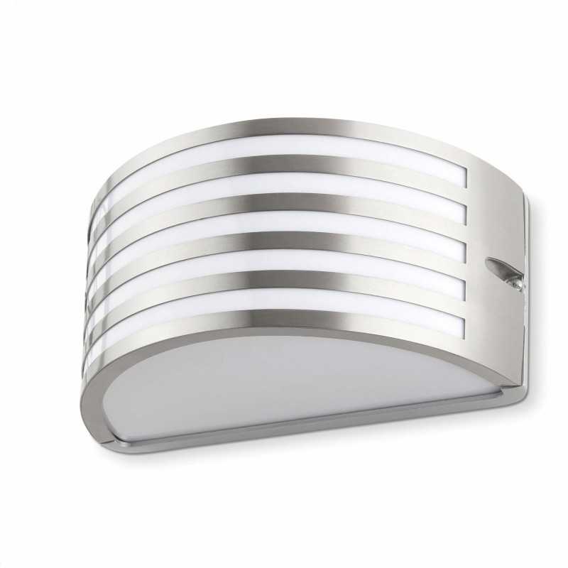 Lampe murale en acier avec douille E27 en acier brossé, LAULNE