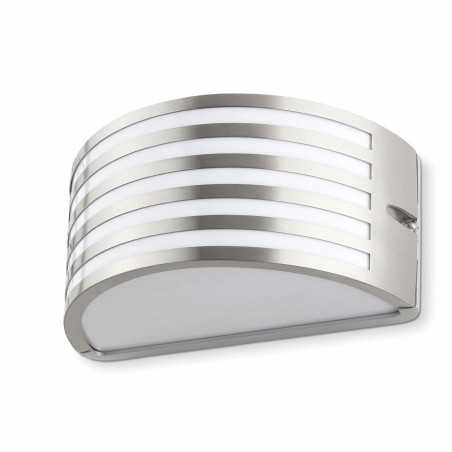 Lampe murale en acier avec douille E27 en acier brossé, LAULNE