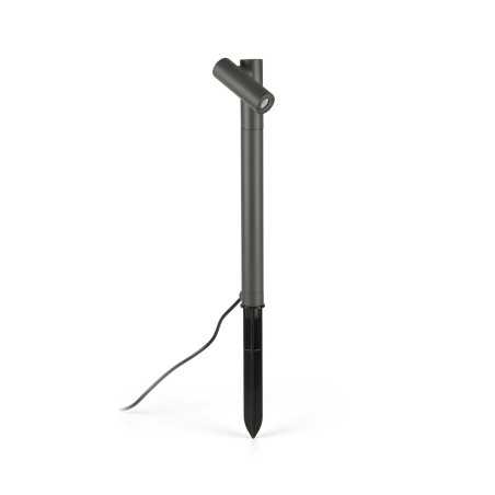 Lampe de sol en aluminium avec LED intégrée en gris, POUZOL