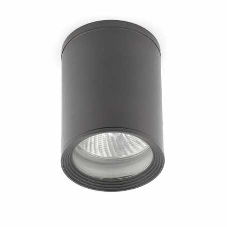 Lampe de plafond en aluminium avec douille E27 en gris, REBAIS