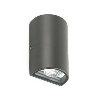 Lampe de mure en aluminium avec LED intégrée en gris, NEPMES