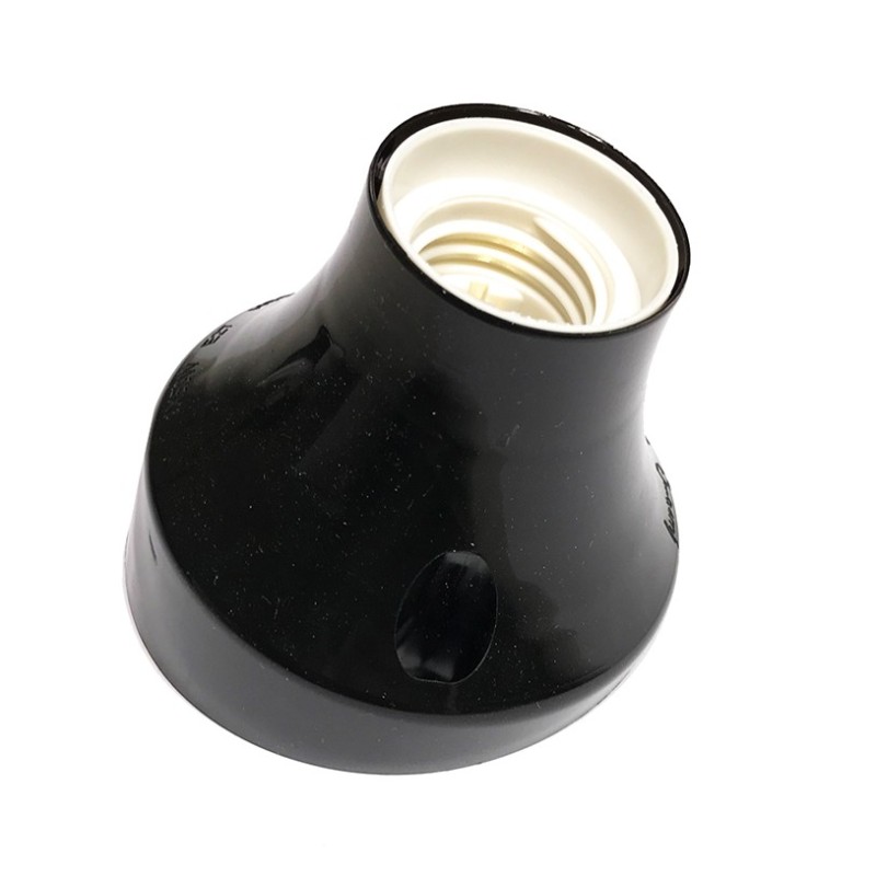 Lampe applique type socle plastique incliné noir E27