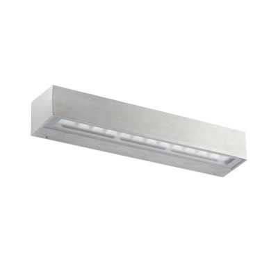 Lampe murale en aluminium avec LED intégrée en acier brossé, PLURIEN
