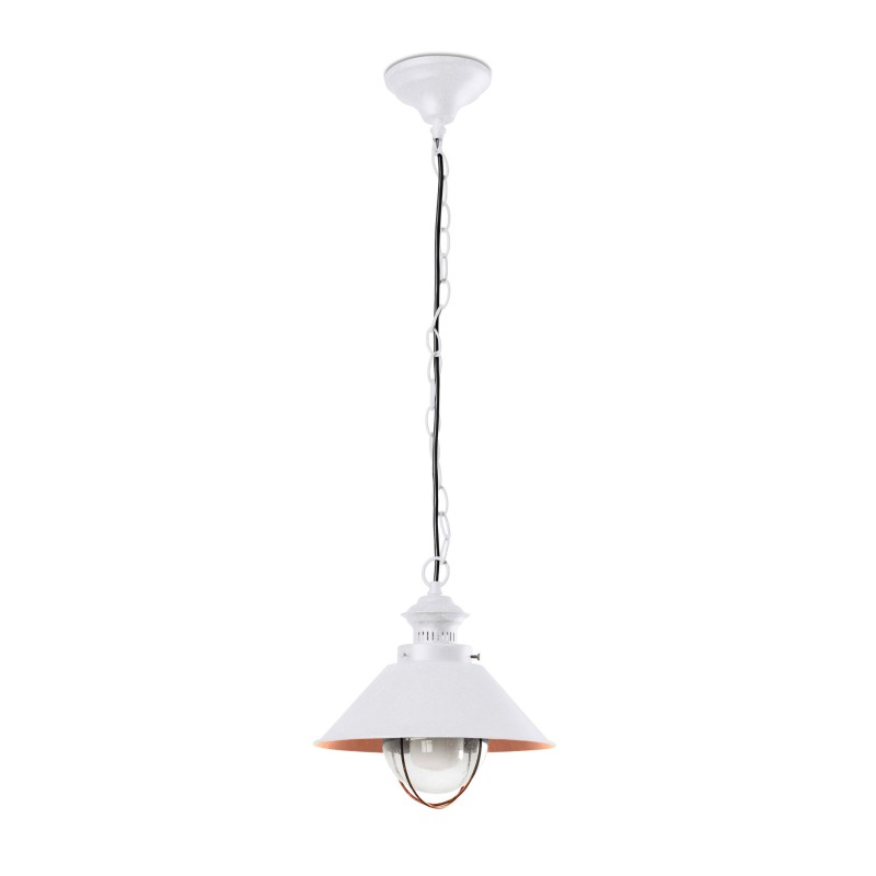 Lampe de plafond en acier avec douille E27 en blanc mat, ROSETTE