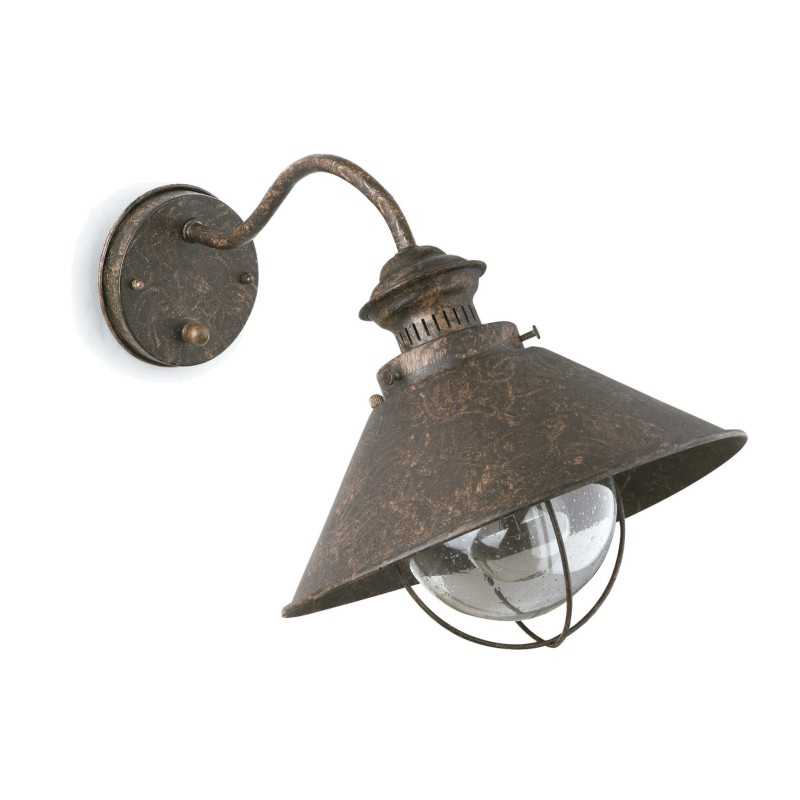 Lampe murale en acero avec douille E27 en oxyde, BLAYAC