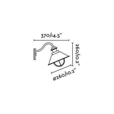 Lampe murale en acero avec douille E27 en oxyde, BLAYAC