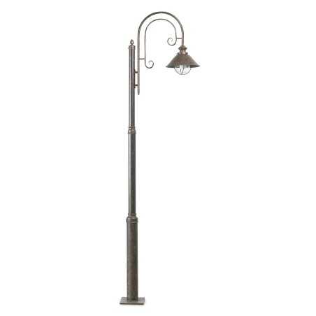 Lampe de sol en acero avec douille E27 en oxyde, BEGUES