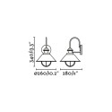 Lampe murale en acero avec douille E27 en oxyde, CHOUGNY