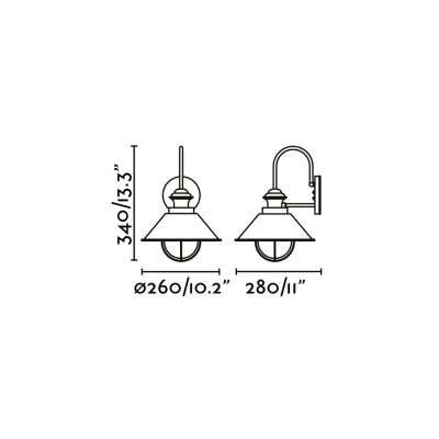 Lampe murale en acero avec douille E27 en oxyde, CHOUGNY