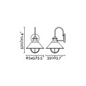 Lampe murale en acero avec douille E27 en oxyde, ARRIGAS