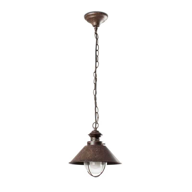 Lampe de plafond en acero avec douille E27 en oxyde, CAUMONT