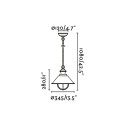 Lampe de plafond en acero avec douille E27 en oxyde, MOSLES