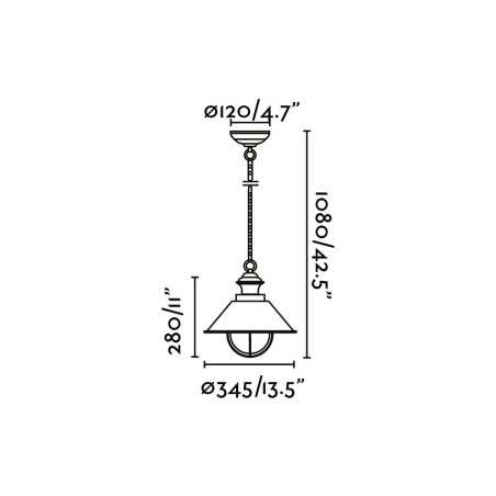 Lampe de plafond en acero avec douille E27 en oxyde, MOSLES