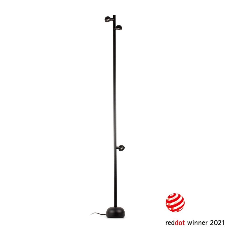 Lampe de sol en aluminium avec LED intégrée en noir, GAUJAC