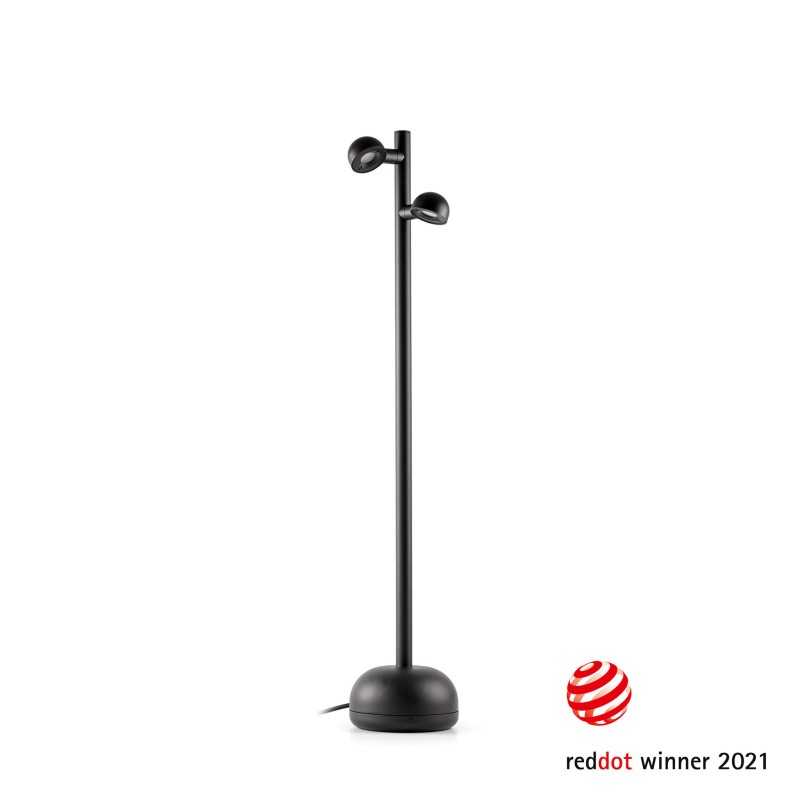 Lampe de sol en aluminium avec LED intégrée en noir, MONDOU