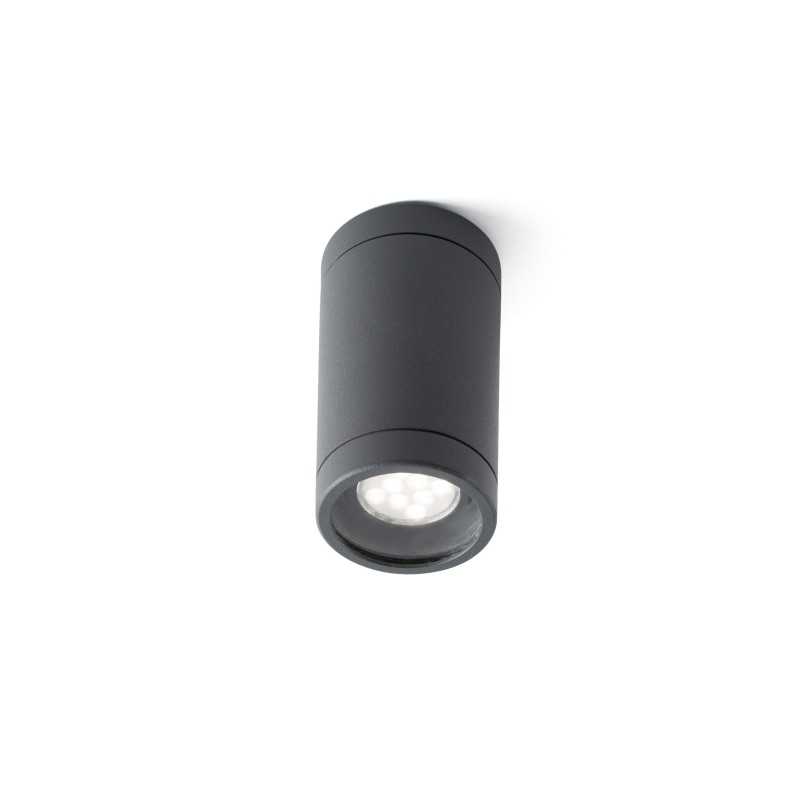 Lampe de plafond en aluminium avec douille GU10 en gris, DONGES