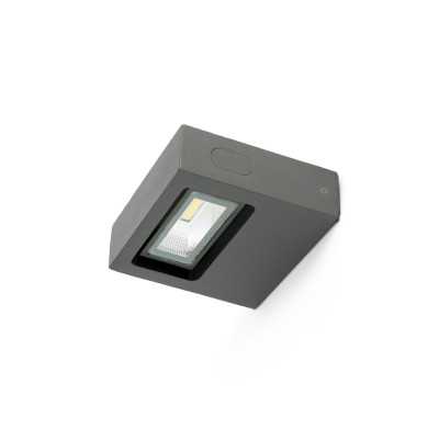 Lampe murale en aluminium avec LED intégrée en gris, SOUCHEZ