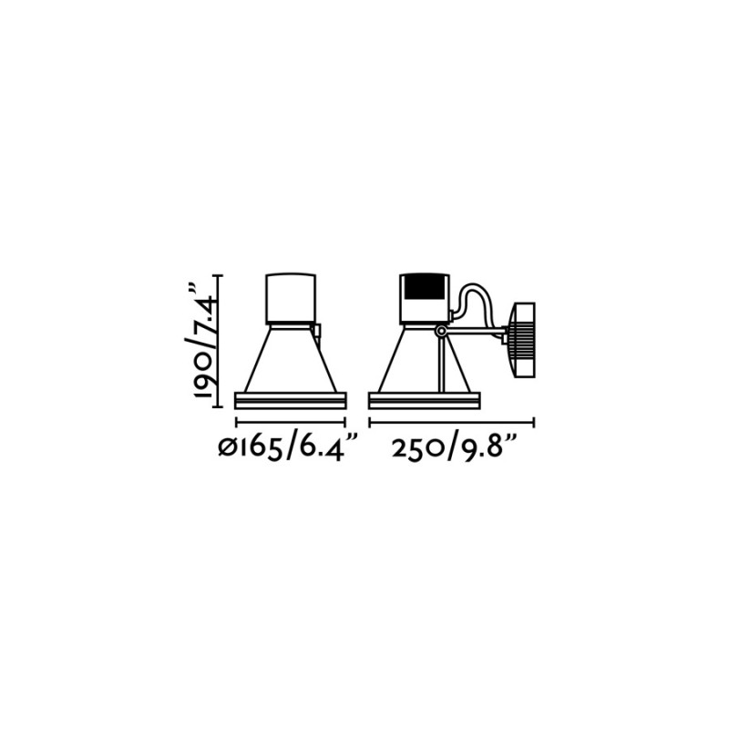 Lampe murale en aluminium avec douille E27 en gris, ROCROI