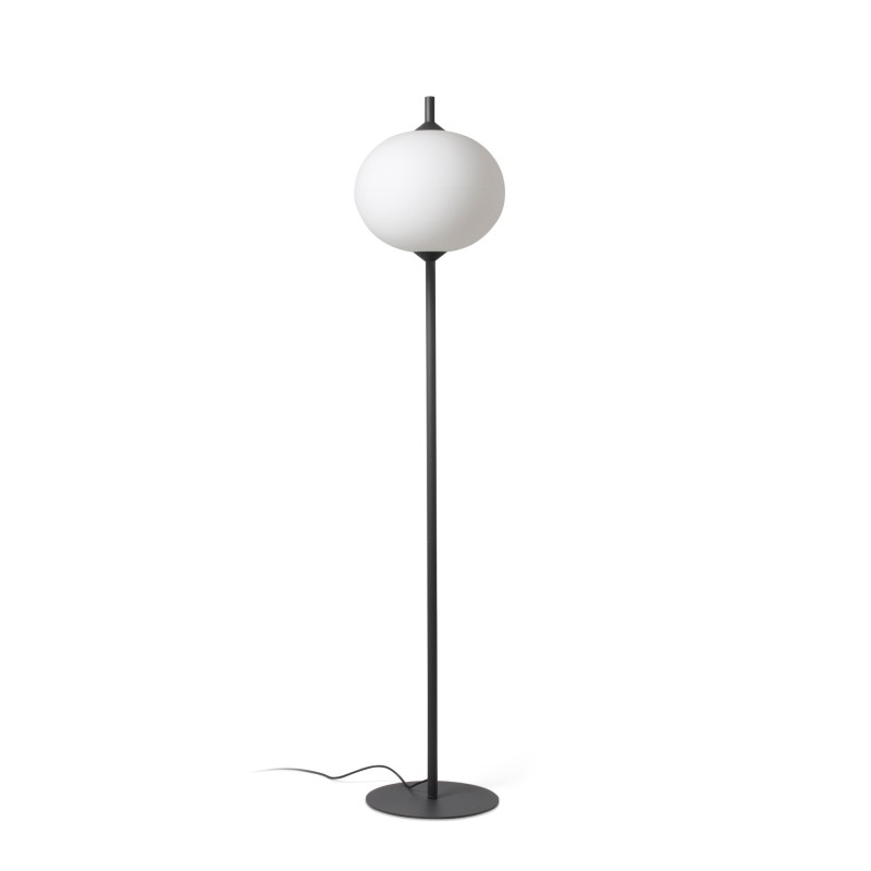 Lampe de sol en aluminium E27 gris GRESSY