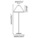 Lampe de sol en aluminium E27 gris BOUSSAC