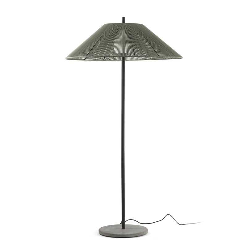 Lampe de sol en aluminium E27 gris ROUVROY