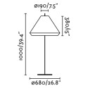 Lampe de sol en aluminium E27 gris GALIAX