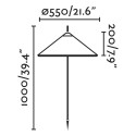 Lampe de sol en aluminium E27 gris HOLNON