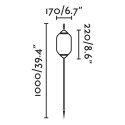 Lampe de sol en aluminium E27 gris AUXERRE
