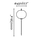 Lampe de sol en aluminium E27 gris POIVRES