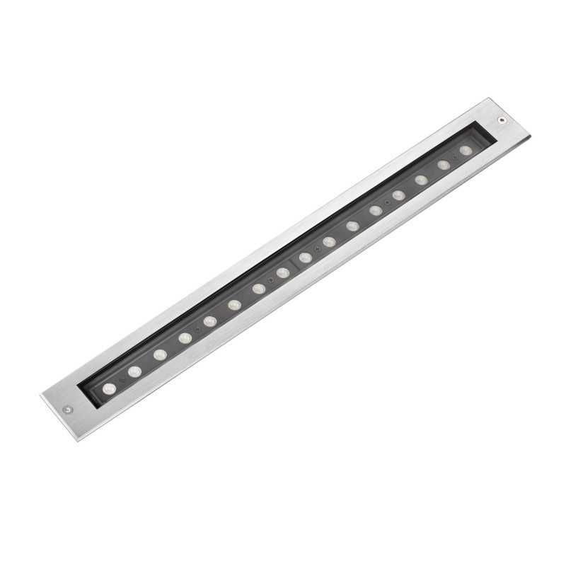 Lampe de sol en acier à LED intégrée acier brossé BRANDY