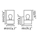 Lampe murale en aluminium E27 gris BLUFFY