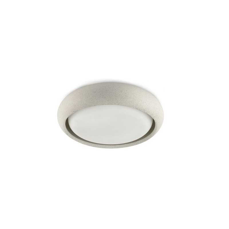 Lampe de plafond en ciment à LED intégrée blanc ROMIGNY