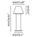Lampe de sol en aluminium E27 gris BOUGES