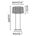 Lampe de sol en aluminium E27 gris MANTHES