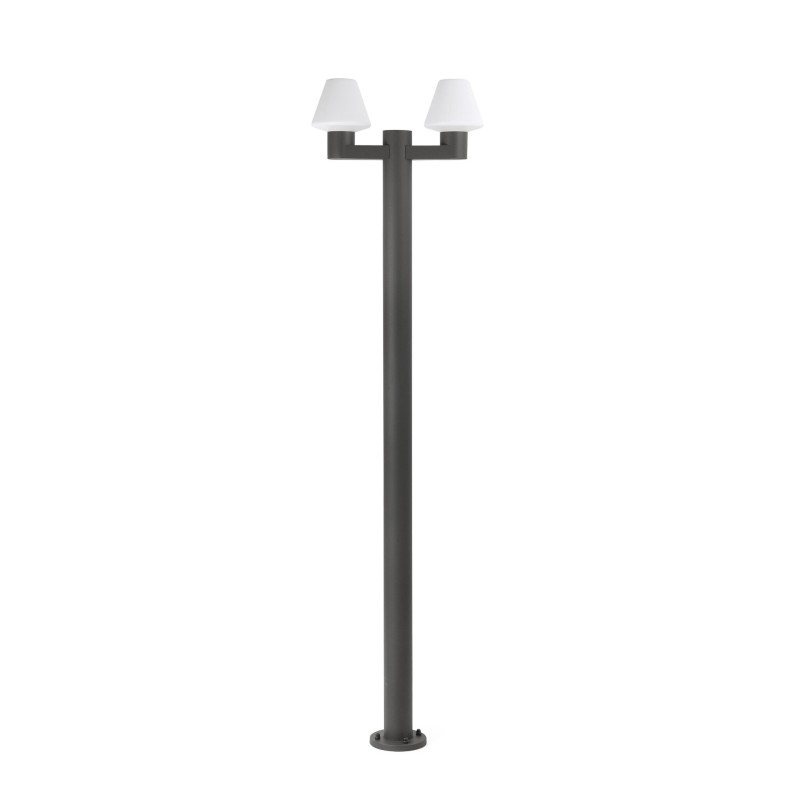 Lampe de sol en aluminium E27 gris BEAUZAC