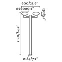 Lampe de sol en aluminium E27 gris LOISON