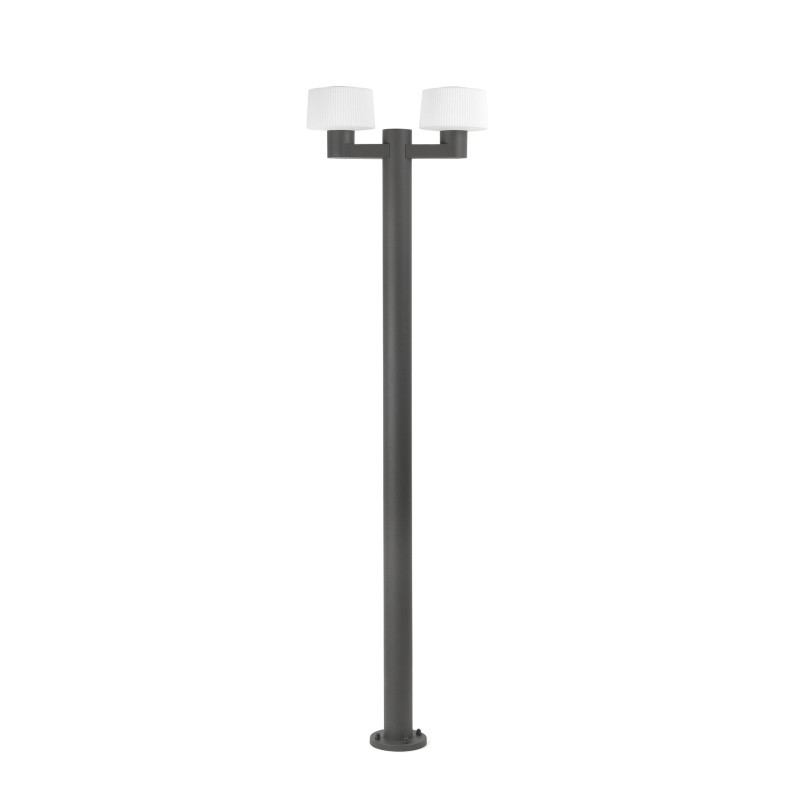 Lampe de sol en aluminium E27 gris BOURGY