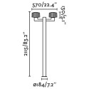 Lampe de sol en aluminium E27 gris BOURGY