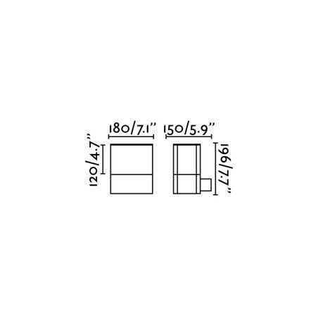 Lampe murale en aluminium E27 gris VEILLY