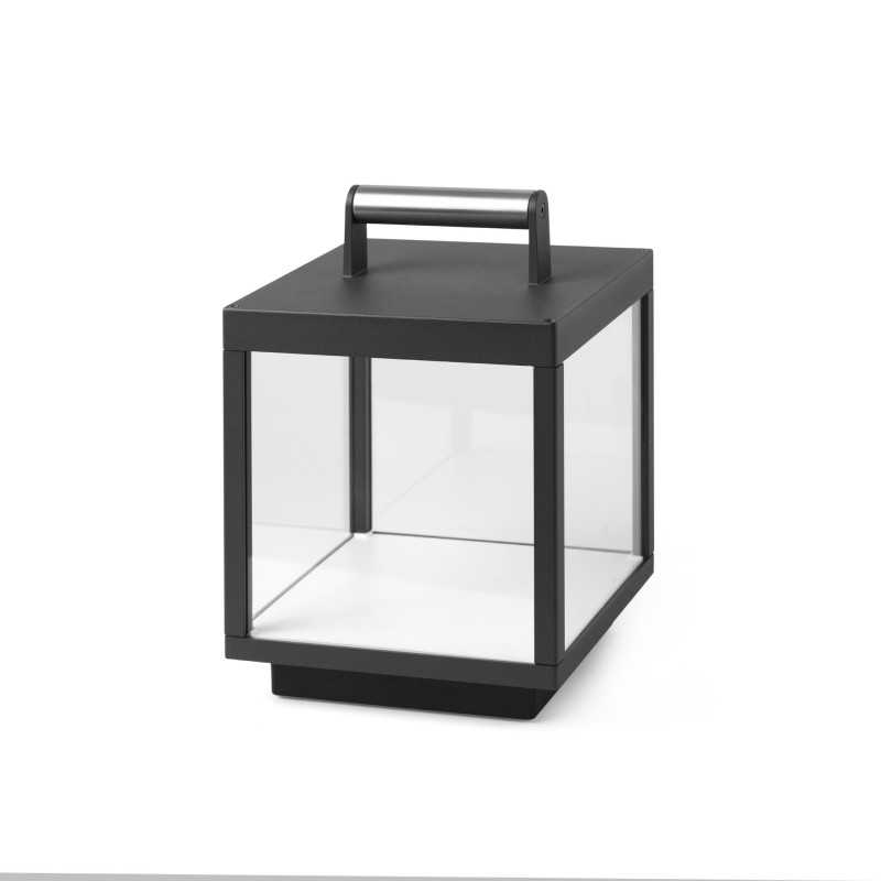 Lampe de table en aluminium à LED intégrée gris AJACCIO
