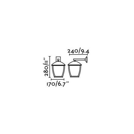 Lampe murale en aluminium E27 gris FINSAC