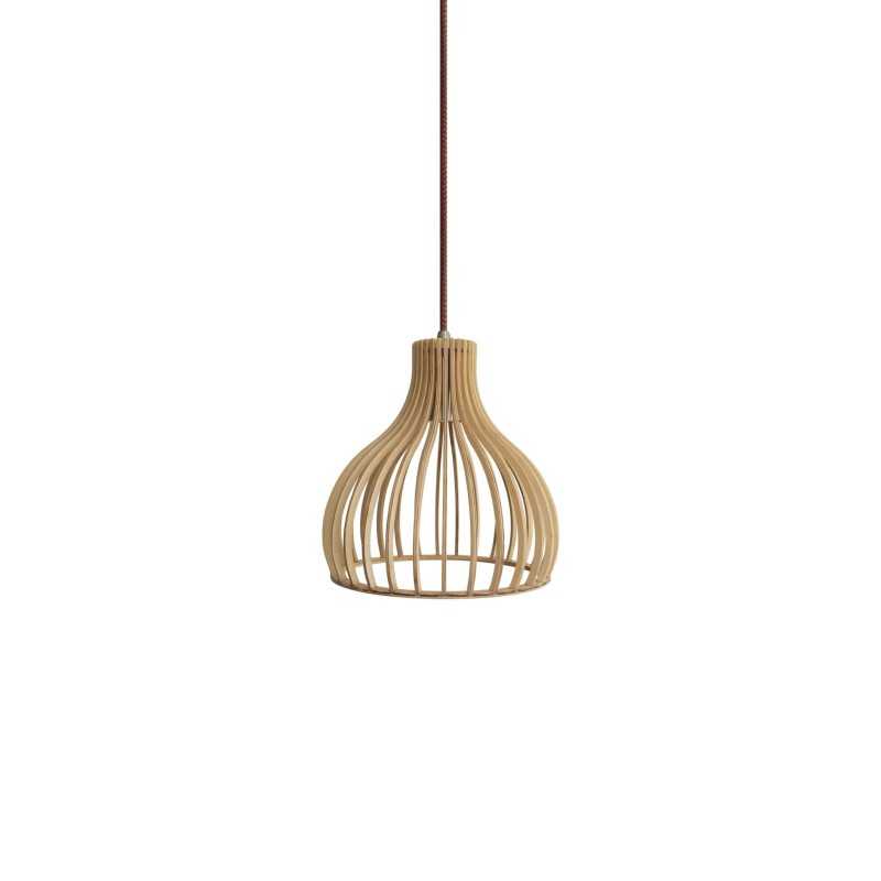 Suspension simple OSFOND en bois E27 LED couleur bois
