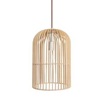 MEYRE suspension simple en bois E27 LED couleur bois