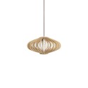 Suspension simple CASINO bois E27 LED couleur bois