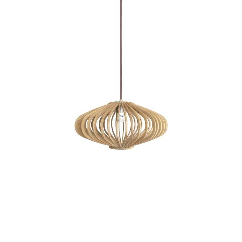 Suspension simple CASINO bois E27 LED couleur bois
