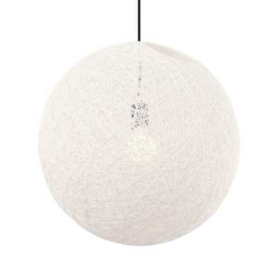 Suspension textile simple BIANE E27 LED couleur blanc brut