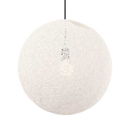 Suspension textile simple BIANE E27 LED couleur blanc brut