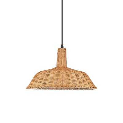 ORVAUX suspension simple osier E27 LED couleur bois